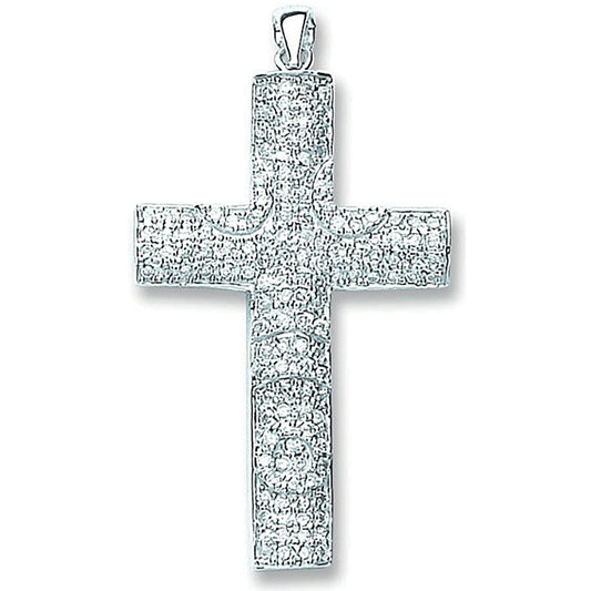 Silver Pave Set Cubic Zirconia Cross - Luxury Watch - Certified Authentic - Swiss Made – Luxury Watch by Imperial Time