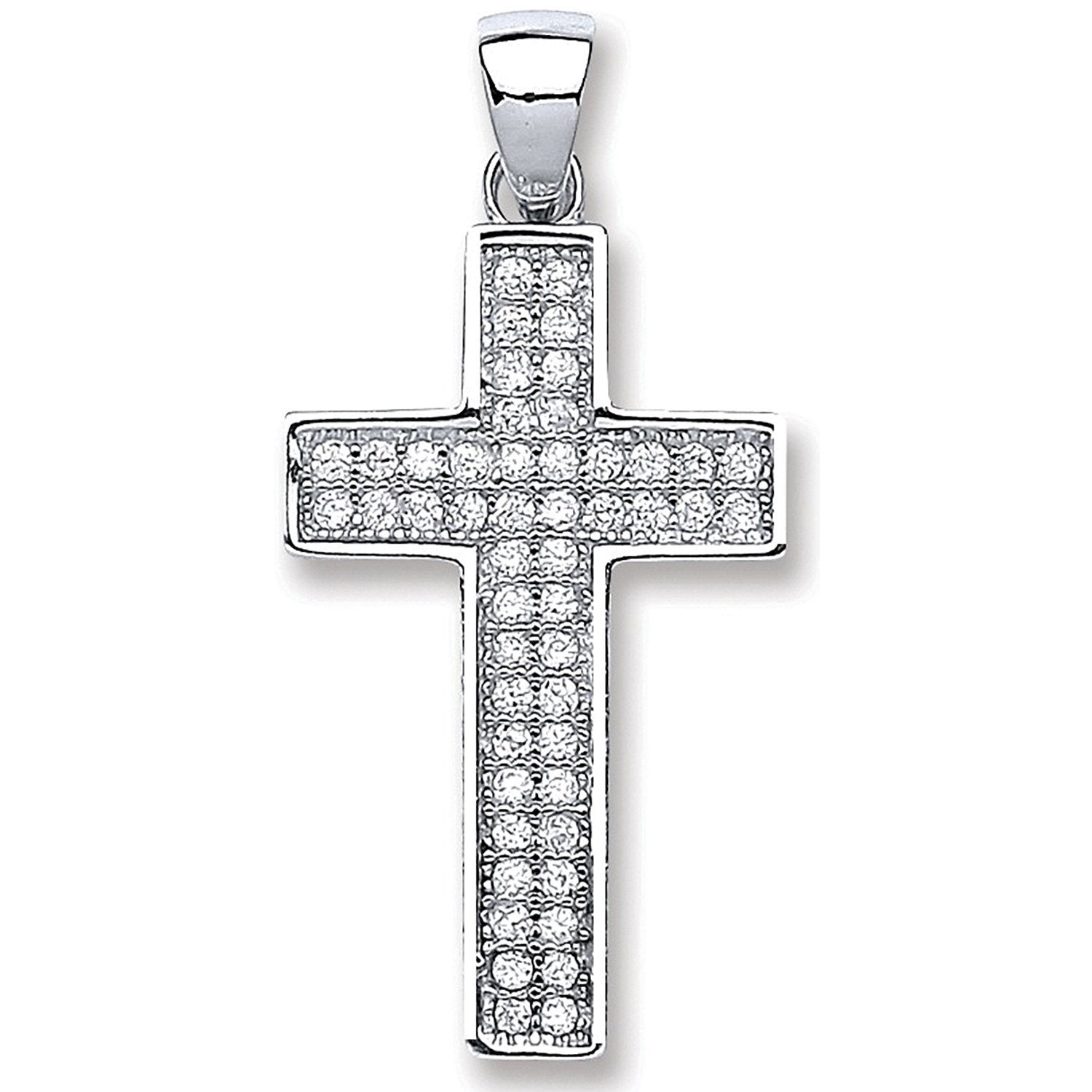 Silver Pave Set Cubic Zirconia Cross - Luxury Watch - Certified Authentic - Swiss Made – Luxury Watch by Imperial Time