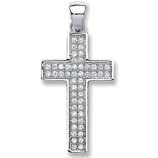 Silver Pave Set Cubic Zirconia Cross - Luxury Watch - Certified Authentic - Swiss Made – Luxury Watch by Imperial Time