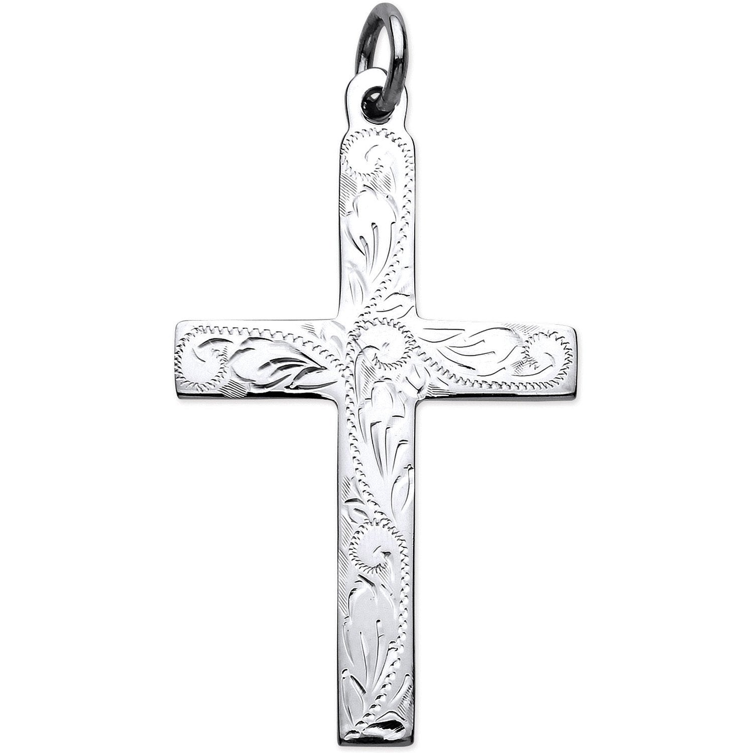Silver Solid Large Cross with Design and Plain Back - Luxury Watch - Certified Authentic – Luxury Watch by Imperial Ti
