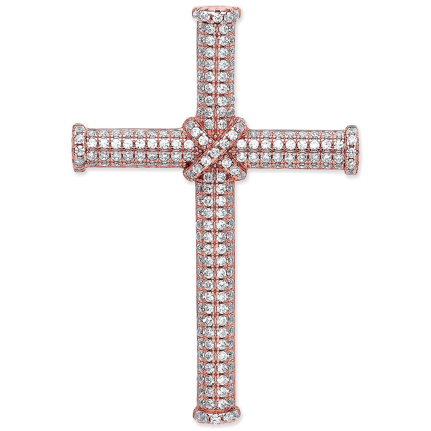 Silver Rose Coated Micro' Pave Cubic Zirconia Cross - Luxury Watch - Certified Authentic – Luxury Watch by Imperial Ti