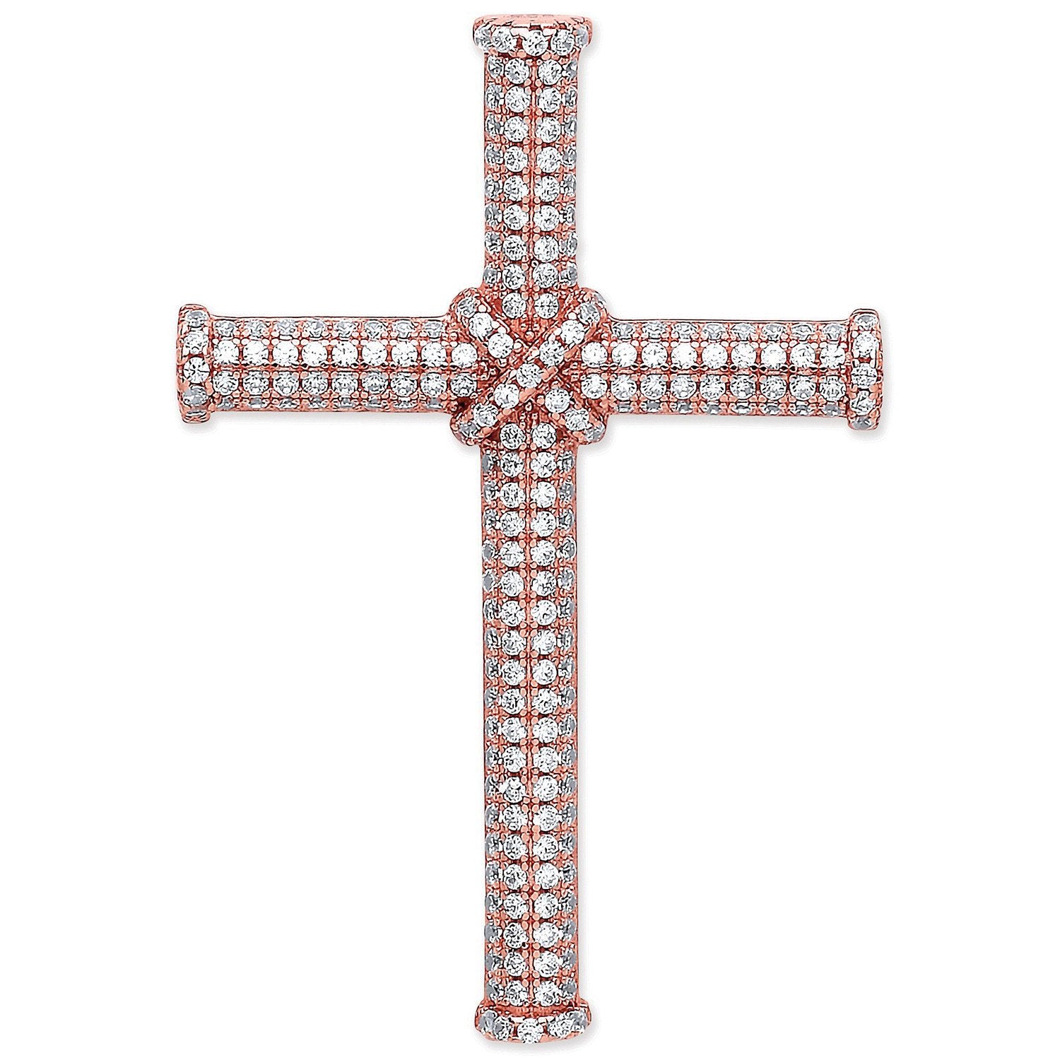 Silver Rose Coated Micro' Pave Cubic Zirconia Cross - Luxury Watch - Certified Authentic – Luxury Watch by Imperial Ti