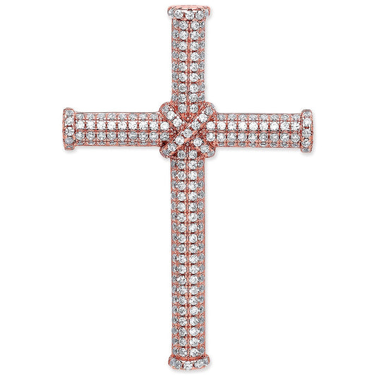 Silver Rose Coated Micro' Pave Cubic Zirconia Cross - Luxury Watch - Certified Authentic – Luxury Watch by Imperial Ti