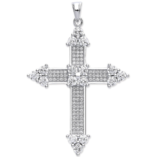 Silver Fancy Cubic Zirconia Cross - Luxury Watch - Certified Authentic - Swiss Made – Luxury Watch by Imperial Time UK