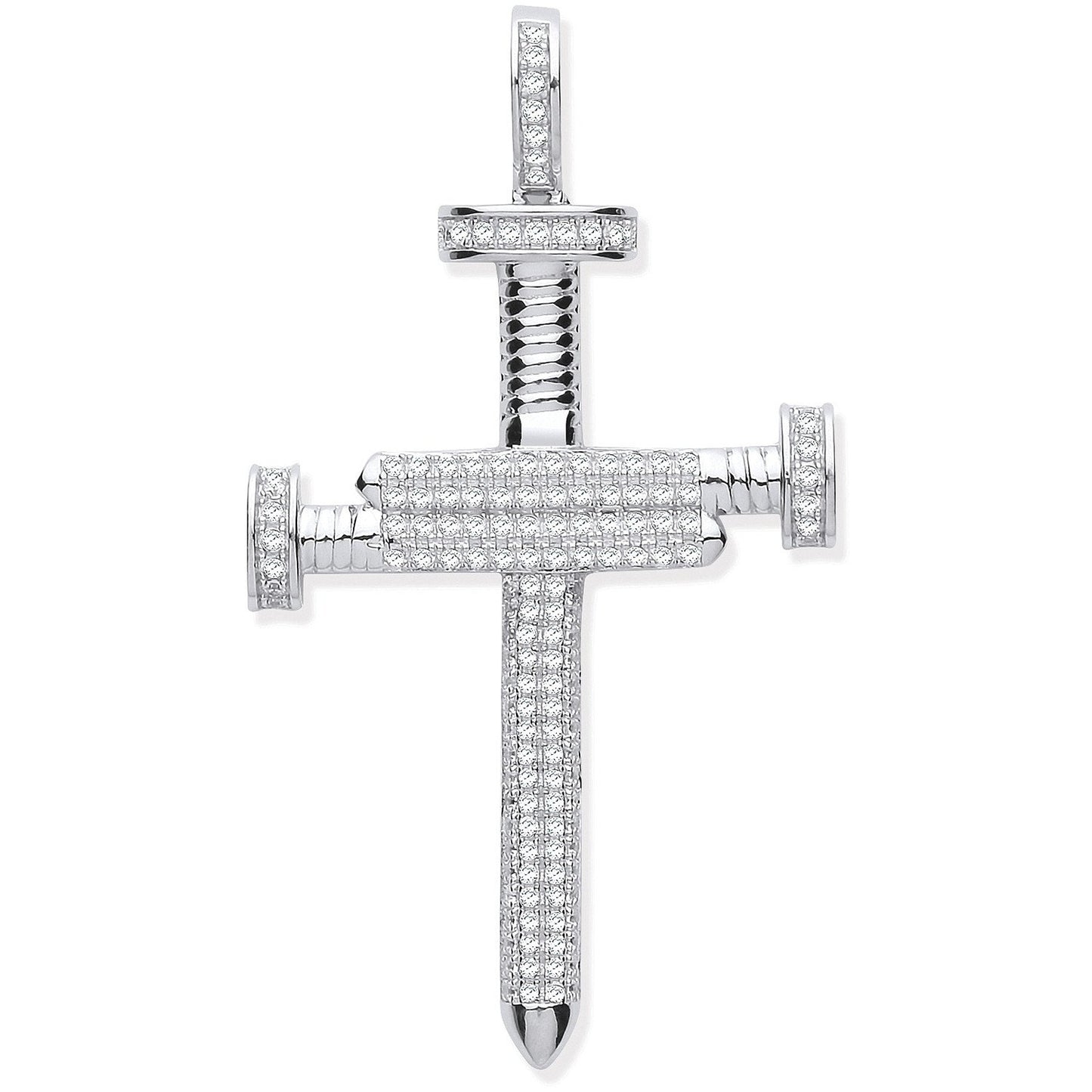 Silver Cubic Zirconia Nail Cross - Luxury Watch - Certified Authentic - Swiss Made - UK Stock – Luxury Watch by Imperi