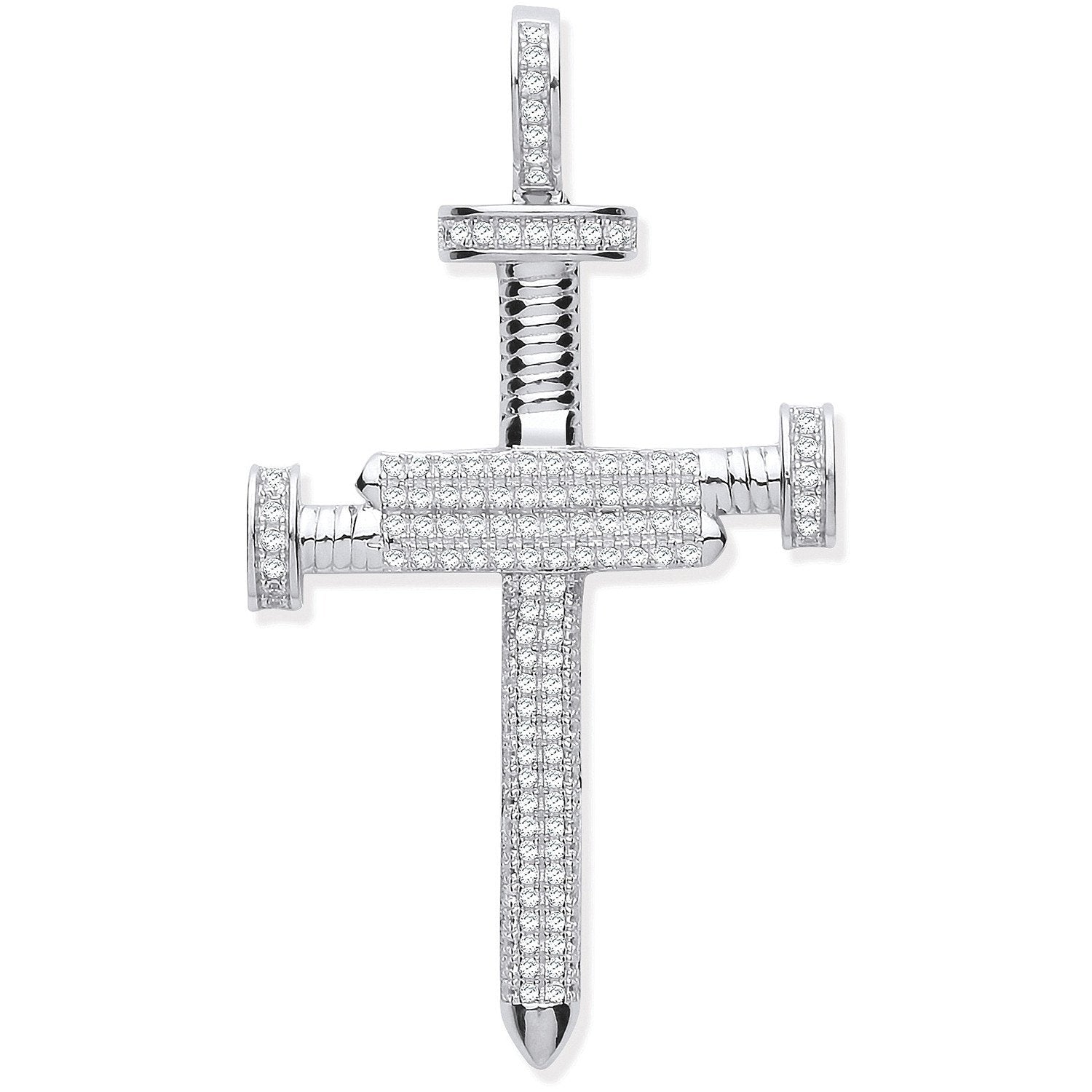 Silver Cubic Zirconia Nail Cross - Luxury Watch - Certified Authentic - Swiss Made - UK Stock – Luxury Watch by Imperi