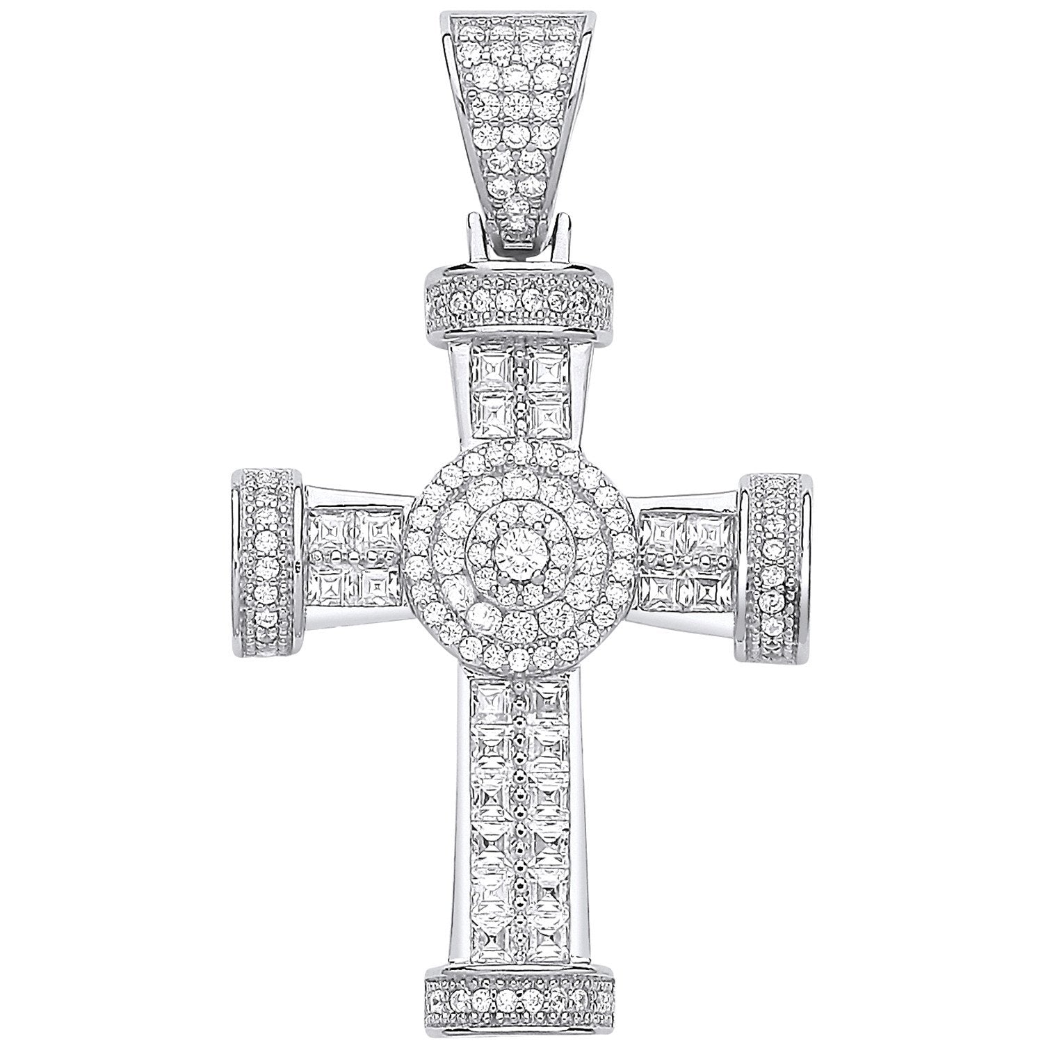 Silver Fancy Cubic Zirconia Cross - Luxury Watch - Certified Authentic - Swiss Made – Luxury Watch by Imperial Time UK