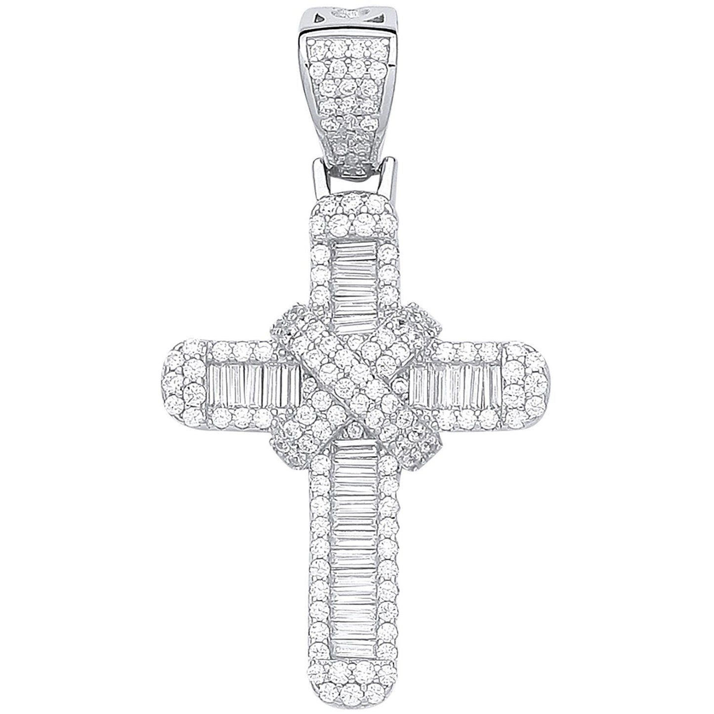 Silver Round & Baguette Cubic Zirconias Kiss Cross - Luxury Watch - Certified Authentic – Luxury Watch by Imperial Tim
