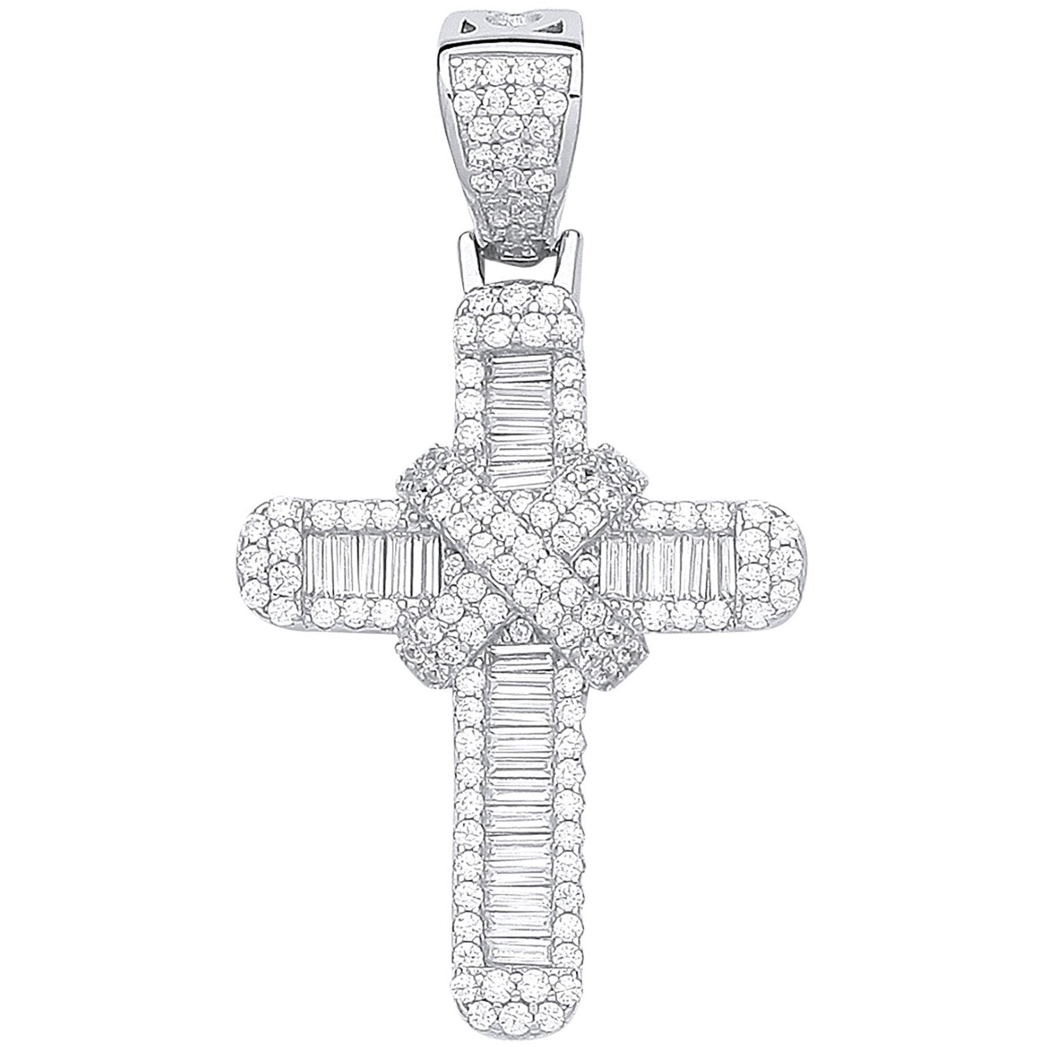 Silver Round & Baguette Cubic Zirconias Kiss Cross - Luxury Watch - Certified Authentic – Luxury Watch by Imperial Tim