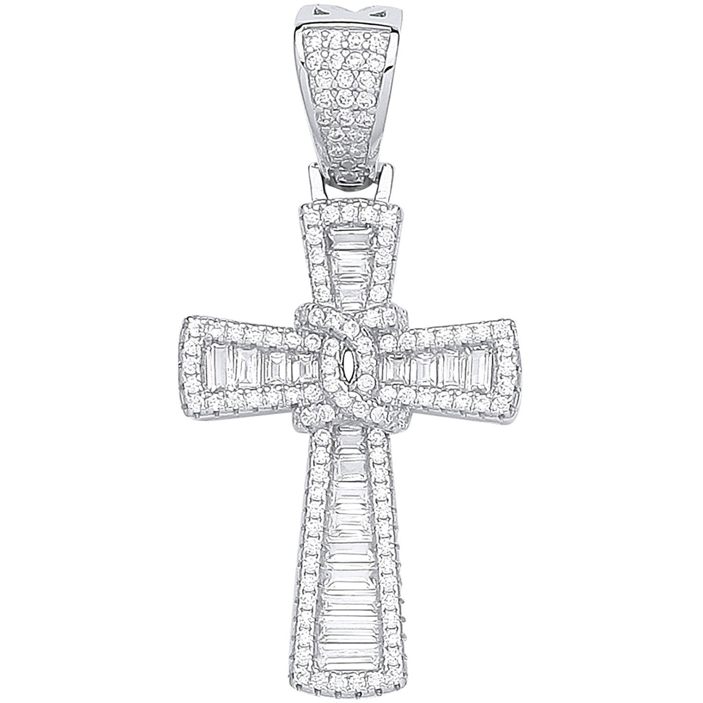 Silver Baguettes & Round Cubic Zirconias Cross - Luxury Watch - Certified Authentic – Luxury Watch by Imperial Time UK