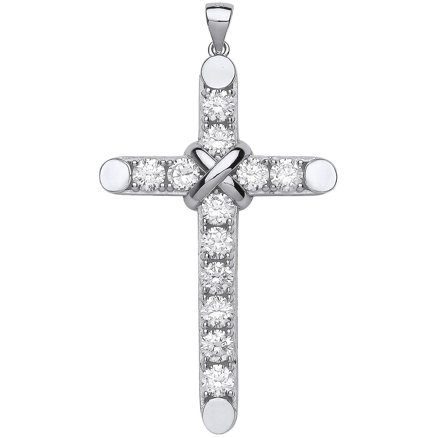 Large Silver Claw Set Cubic Zirconias Cross - Luxury Watch - Certified Authentic - Swiss Made – Luxury Watch by Imperi
