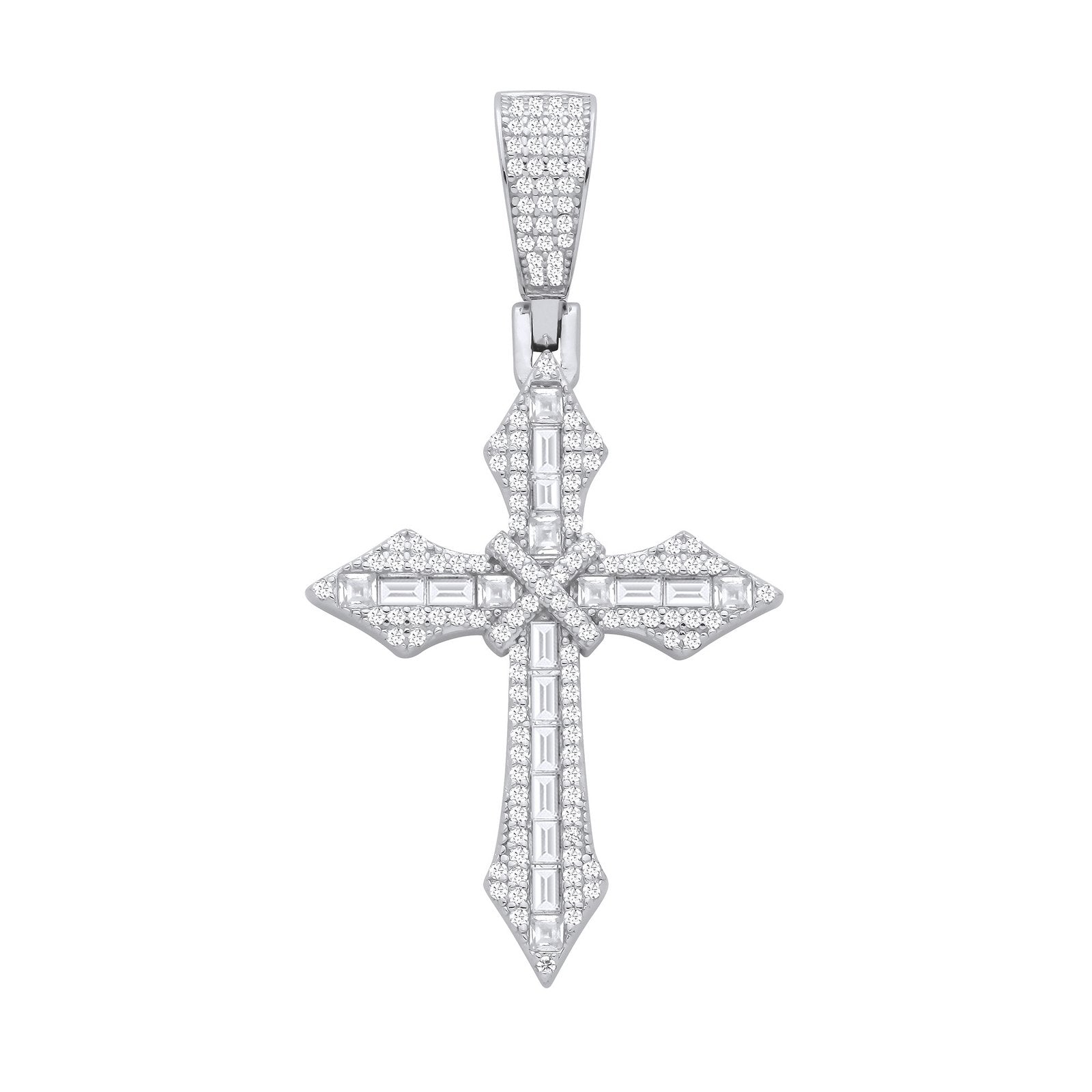 Silver Cubic Zirconias Pointed Cross - Luxury Watch - Certified Authentic - Swiss Made – Luxury Watch by Imperial Time