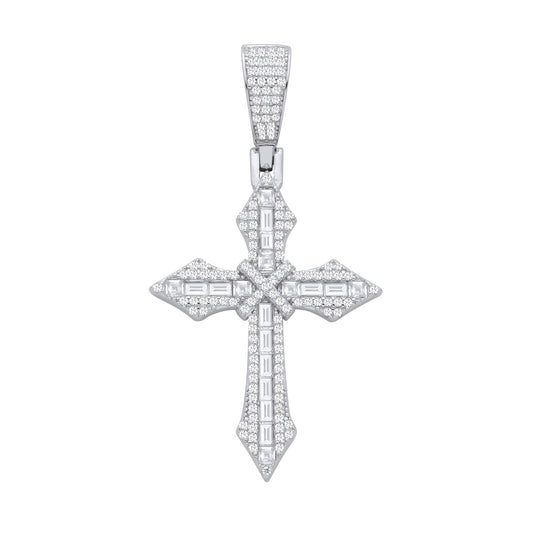 Silver Cubic Zirconias Pointed Cross - Luxury Watch - Certified Authentic - Swiss Made – Luxury Watch by Imperial Time