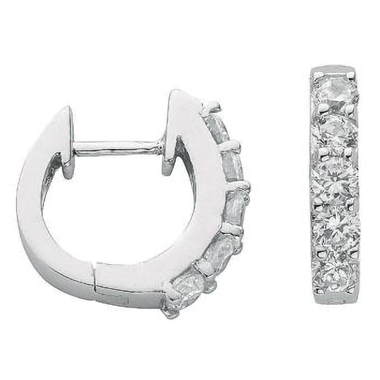 Silver Cubic Zirconia Huggies - Luxury Watch - Certified Authentic - Swiss Made - UK Stock – Luxury Watch by Imperial