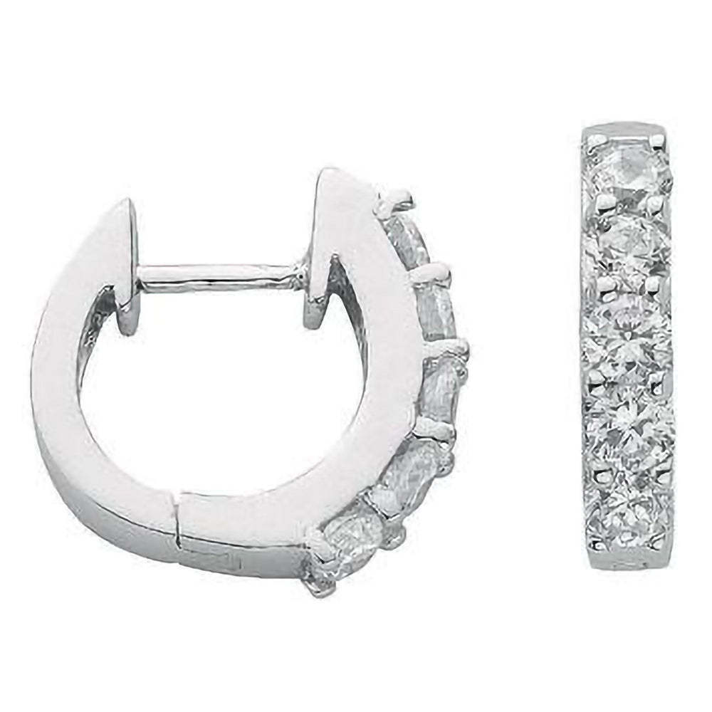 Silver Cubic Zirconia Huggies