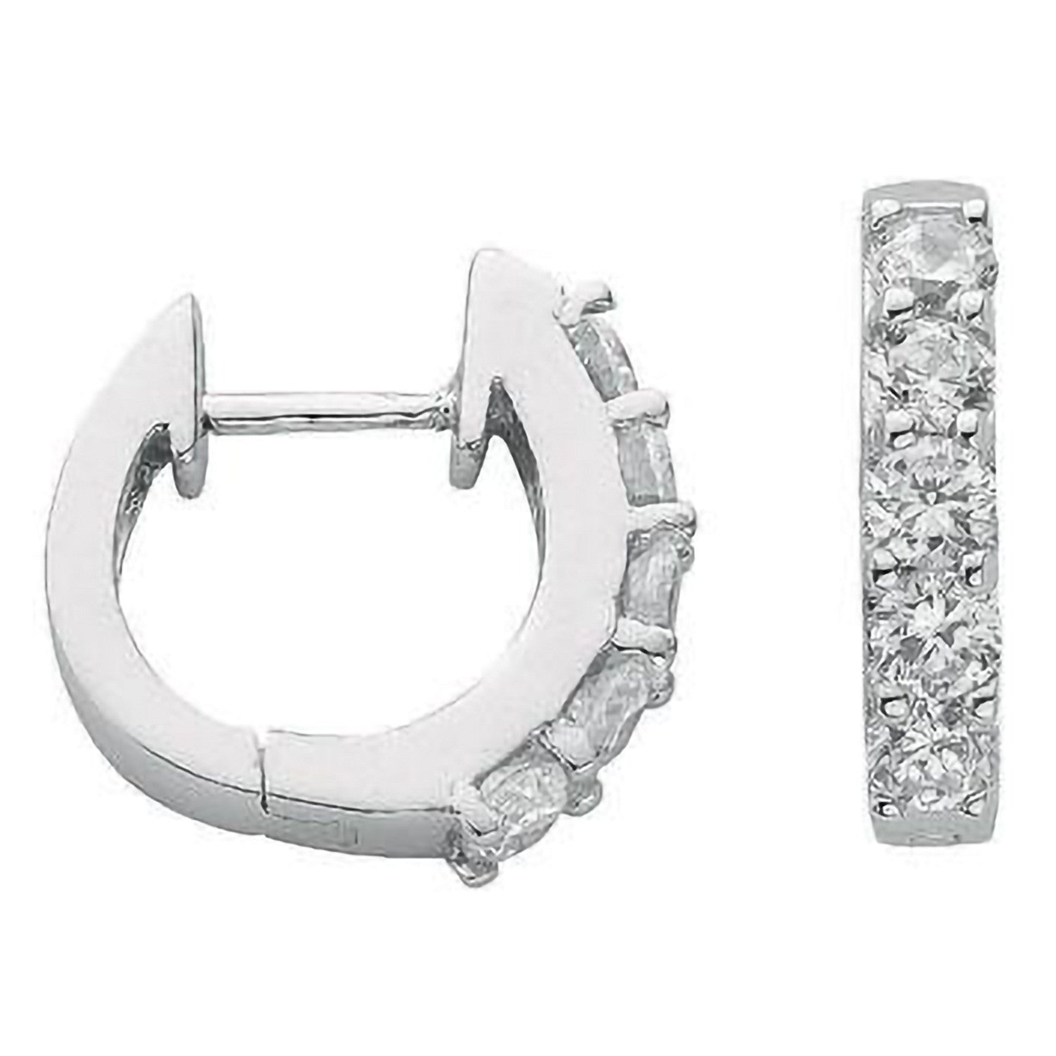 Silver Cubic Zirconia Huggies