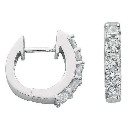 Silver Cubic Zirconia Huggies