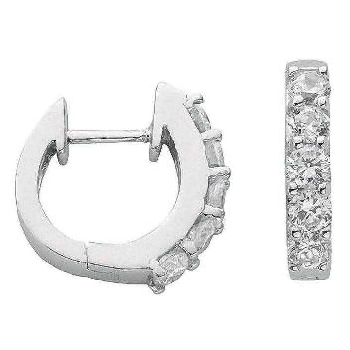 Silver Cubic Zirconia Huggies