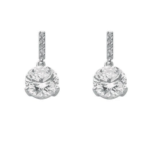 Silver Cubic Zirconia Drop Stud Earrings - Fine Ring - Certified Authentic - Swiss Made – Luxury Jewellery by Imperial