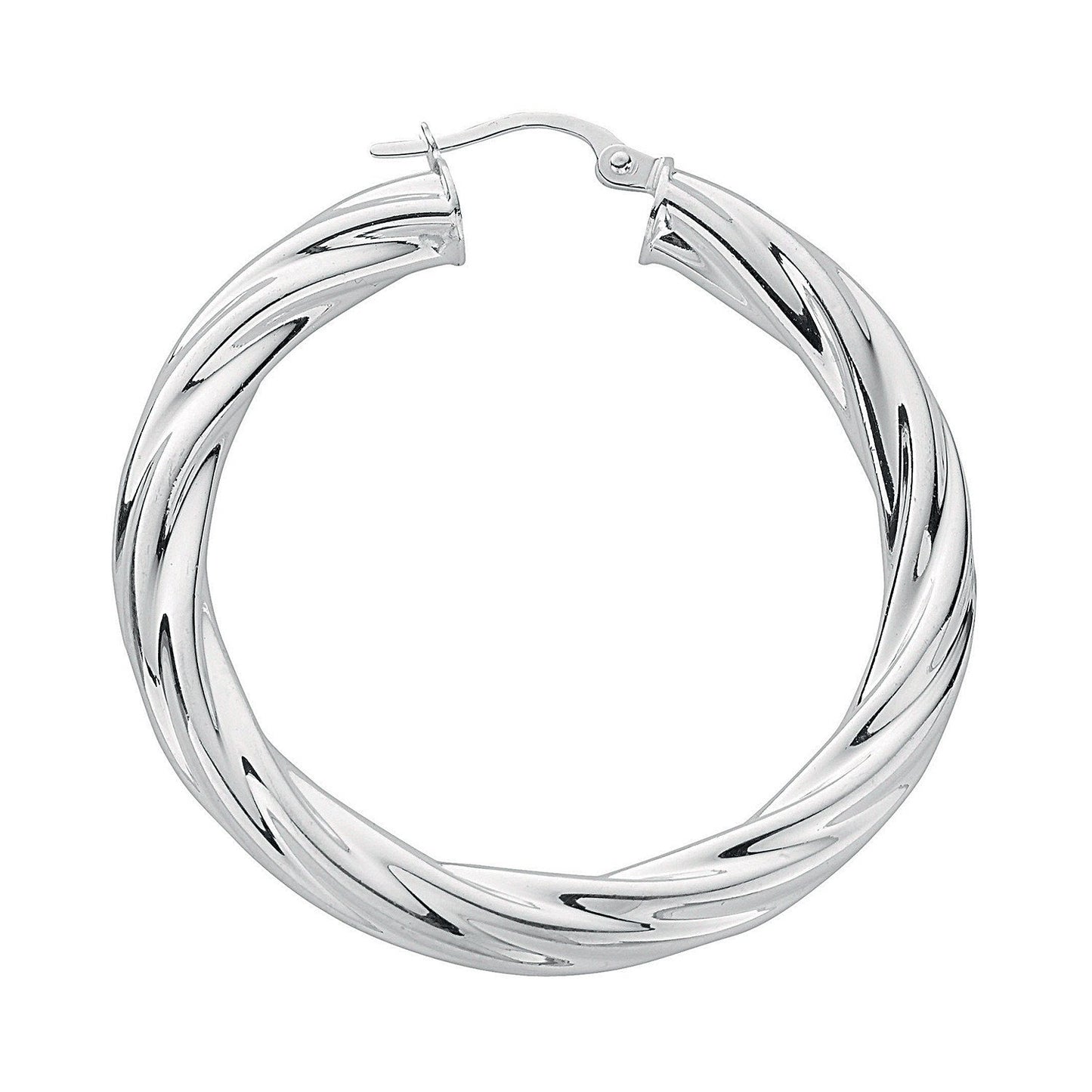 Silver Twisted Hoop Earrings - Fine Ring - Certified Authentic - Swiss Made - UK Stock – Luxury Jewellery by Imperial