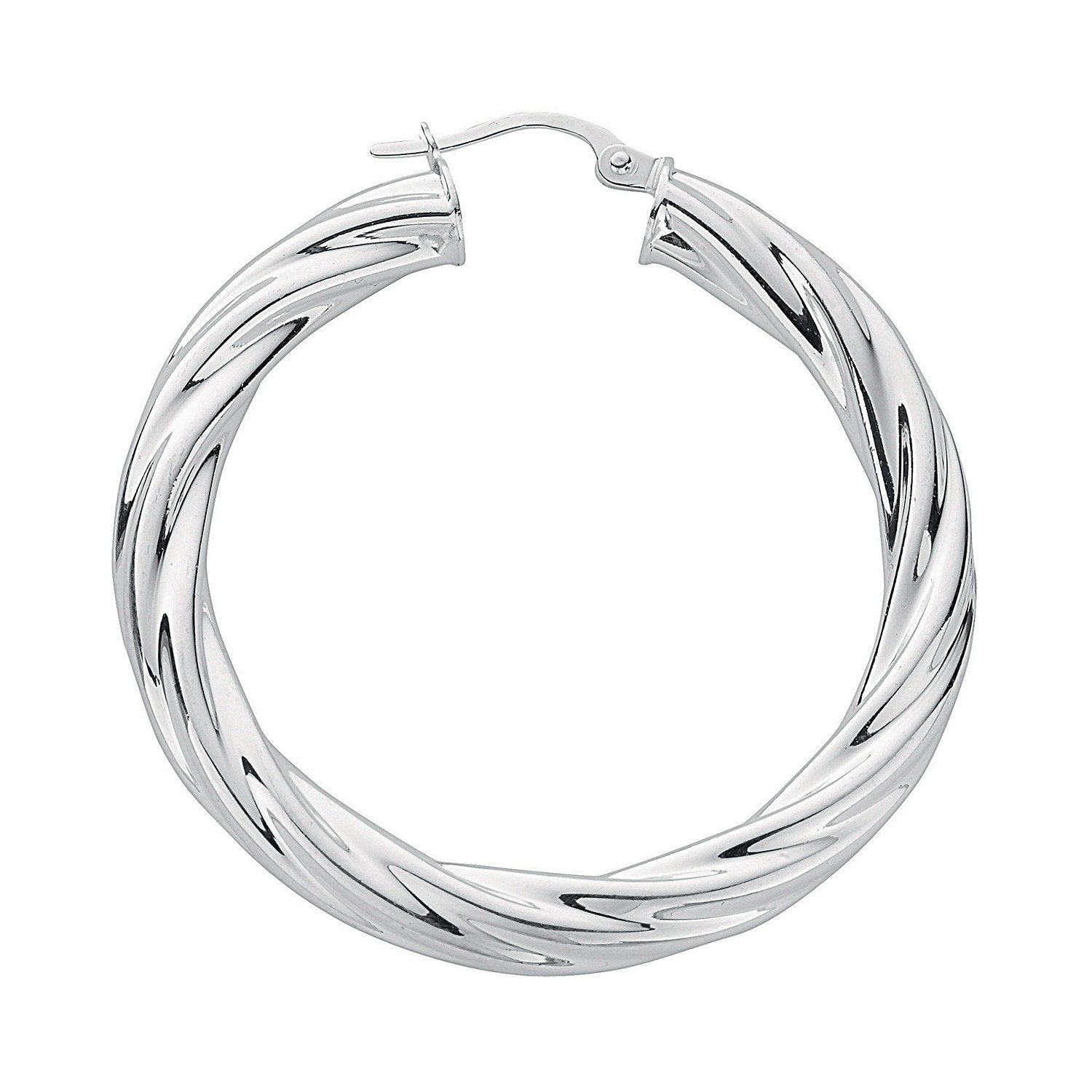 Silver Twisted Hoop Earrings - Fine Ring - Certified Authentic - Swiss Made - UK Stock – Luxury Jewellery by Imperial