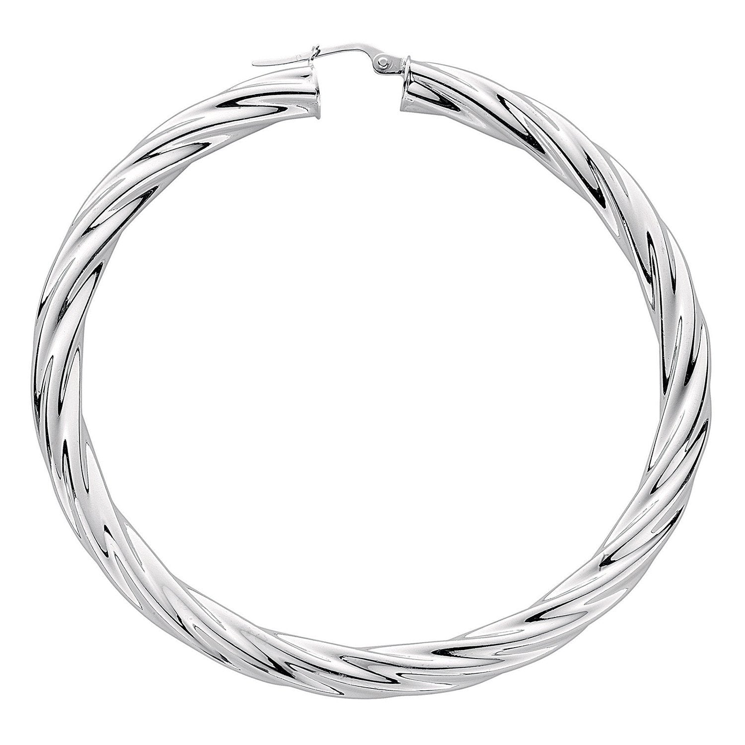 Silver Twisted Hoop Earrings - Fine Ring - Certified Authentic - Swiss Made - UK Stock – Luxury Jewellery by Imperial