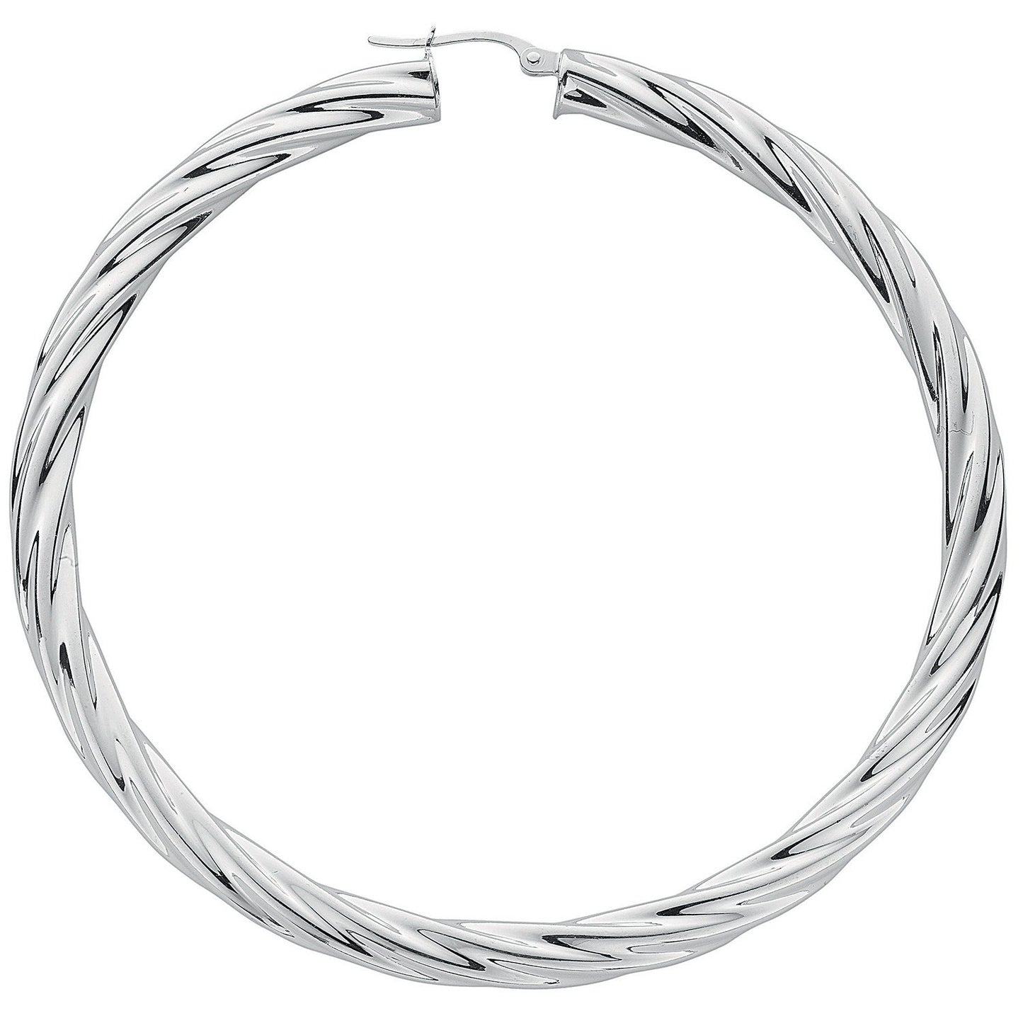 Silver Twisted Hoop Earrings - Fine Ring - Certified Authentic - Swiss Made - UK Stock – Luxury Jewellery by Imperial