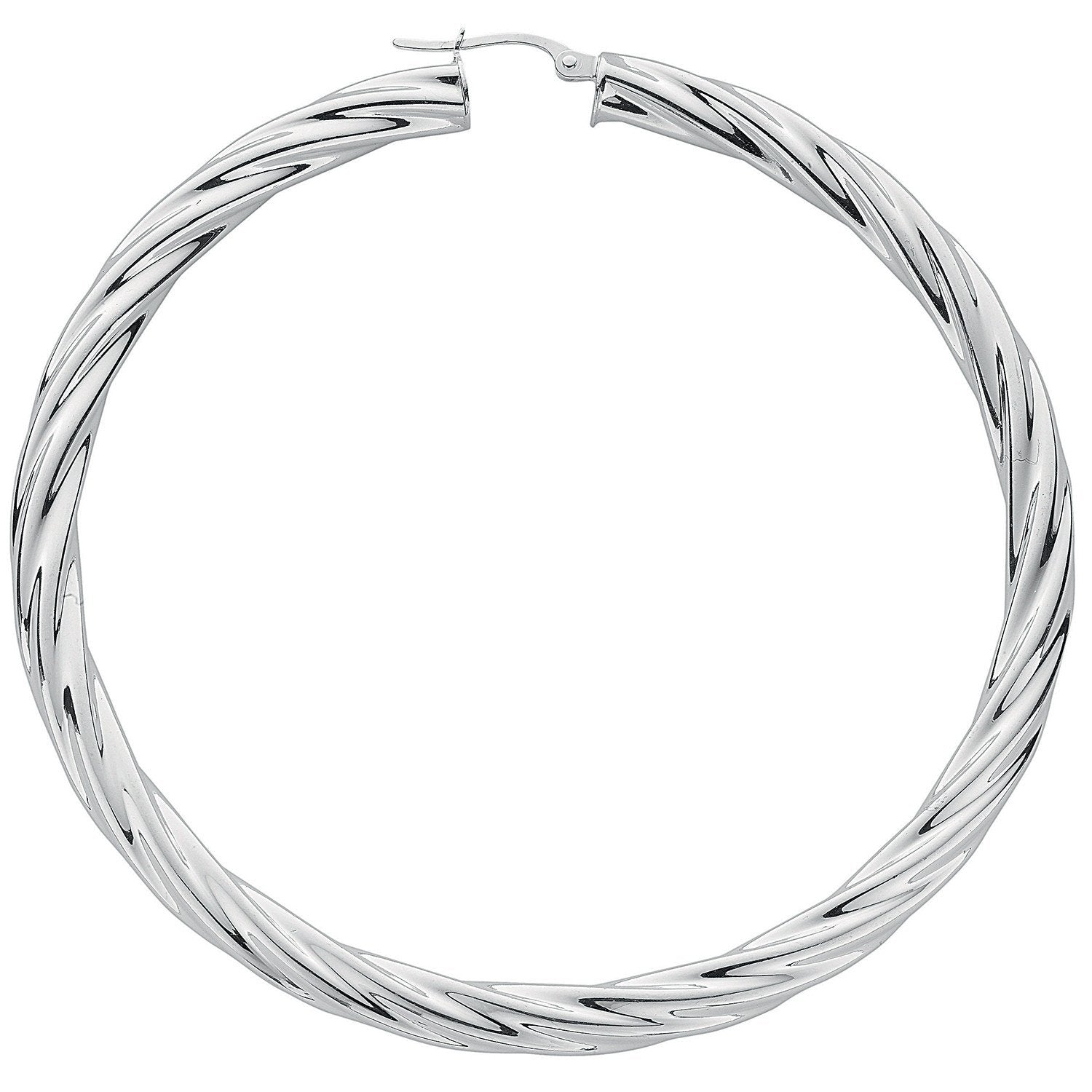 Silver Twisted Hoop Earrings - Fine Ring - Certified Authentic - Swiss Made - UK Stock – Luxury Jewellery by Imperial