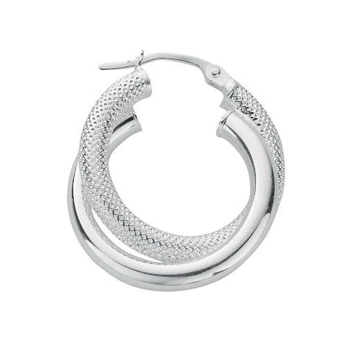 Silver Double Hoop Earrings - Fine Ring - Certified Authentic - Swiss Made - UK Stock – Luxury Jewellery by Imperial T