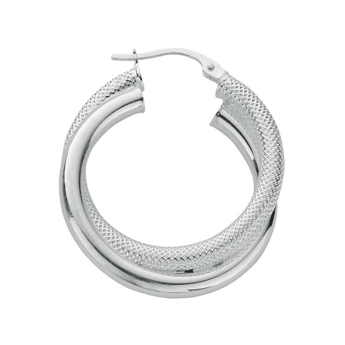 Silver Double Hoop Earrings - Fine Ring - Certified Authentic - Swiss Made - UK Stock – Luxury Jewellery by Imperial T