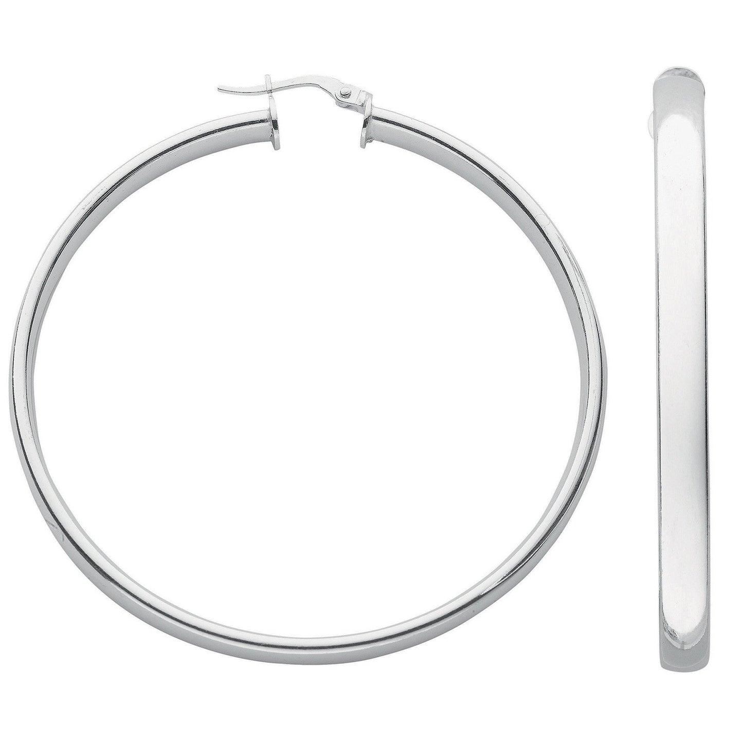 Silver D Shaped Hoop Earrings - Fine Ring - Certified Authentic - Swiss Made - UK Stock – Luxury Jewellery by Imperial