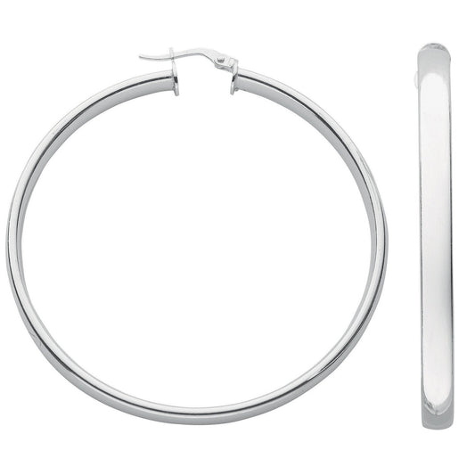 Silver D Shaped Hoop Earrings - Fine Ring - Certified Authentic - Swiss Made - UK Stock – Luxury Jewellery by Imperial