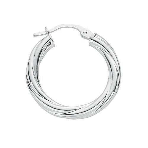 Silver Twisted Hoop Earrings - Fine Ring - Certified Authentic - Swiss Made - UK Stock – Luxury Jewellery by Imperial