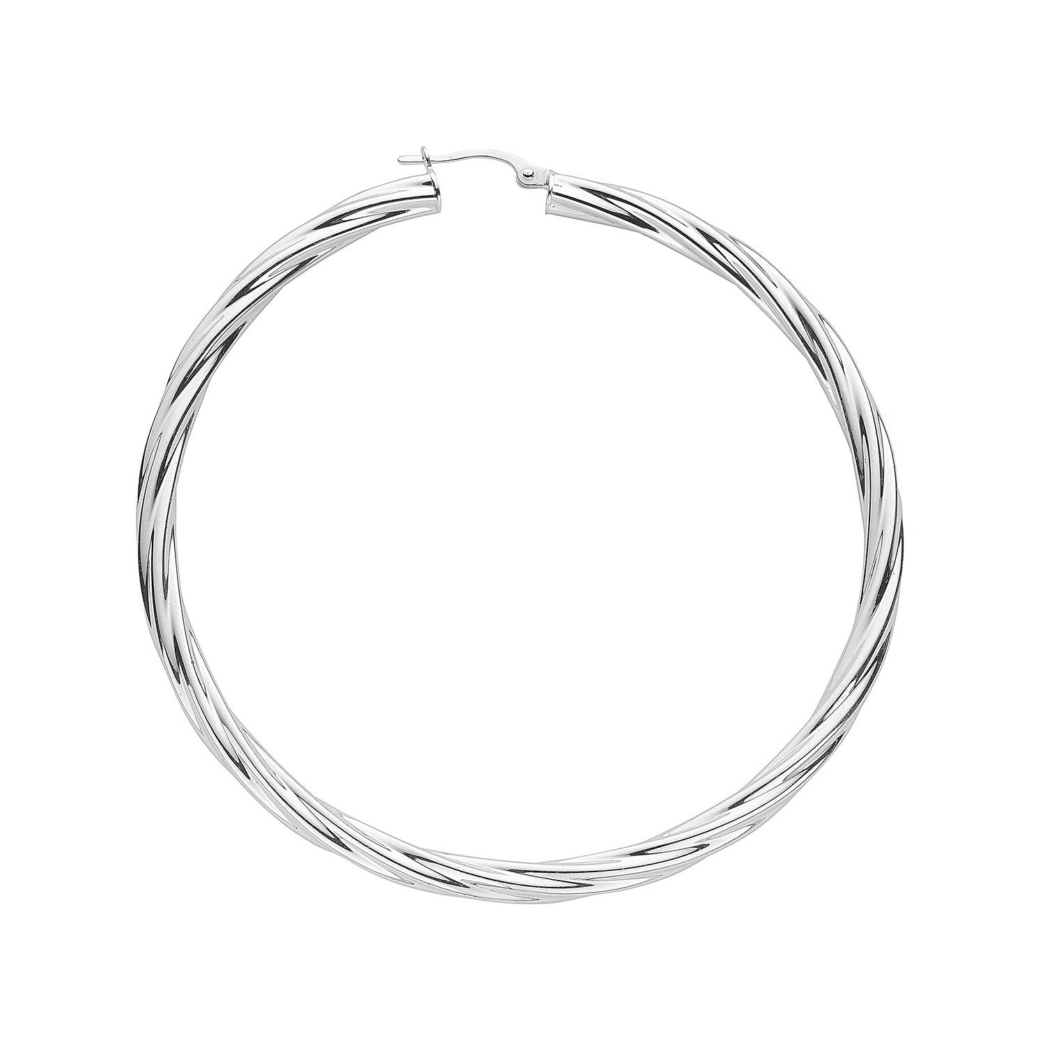 Silver Twisted Hoop Earrings