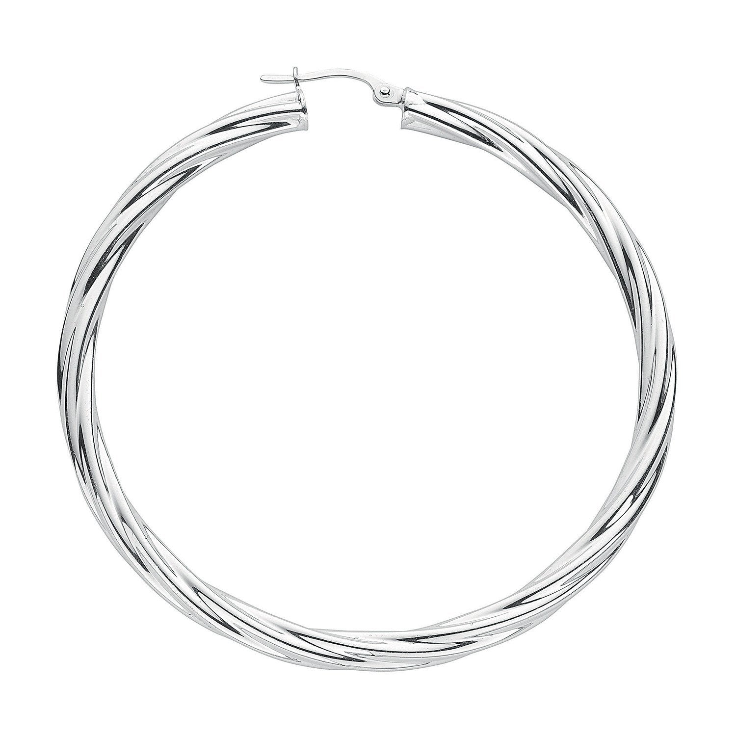 Silver Twisted Hoop Earrings - Fine Ring - Certified Authentic - Swiss Made - UK Stock – Luxury Jewellery by Imperial