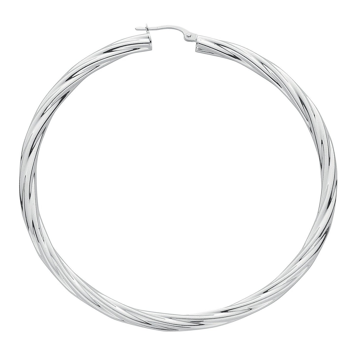 Silver Twisted Hoop Earrings - Fine Ring - Certified Authentic - Swiss Made - UK Stock – Luxury Jewellery by Imperial