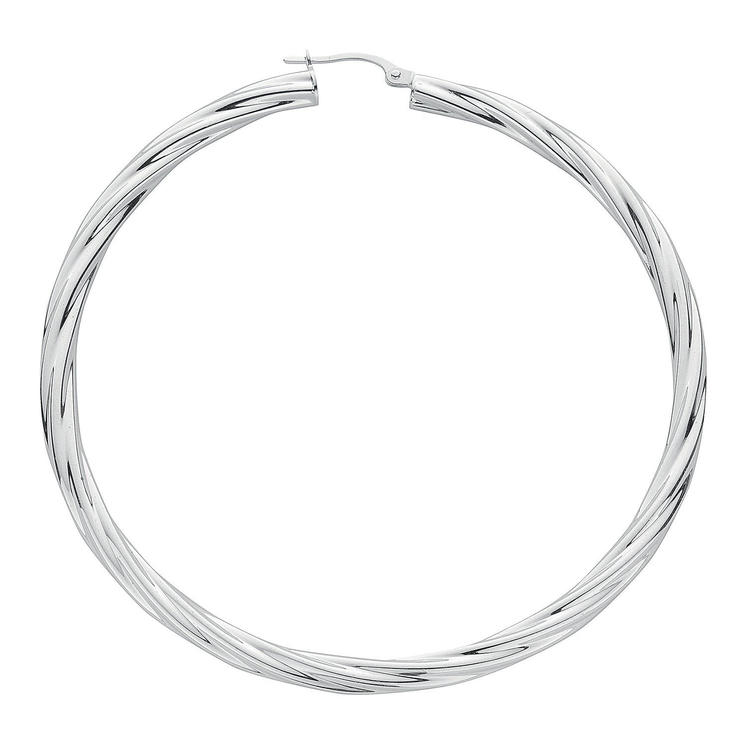 Silver Twisted Hoop Earrings - Fine Ring - Certified Authentic - Swiss Made - UK Stock – Luxury Jewellery by Imperial