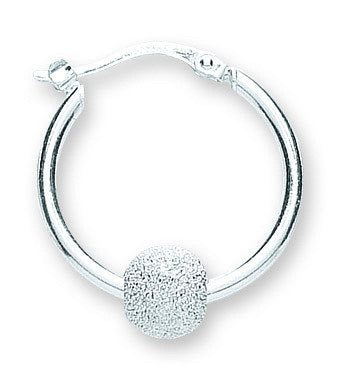 Silver Glitter Ball Hoop Earrings - Fine Ring - Certified Authentic - Swiss Made - UK Stock – Luxury Jewellery by Impe