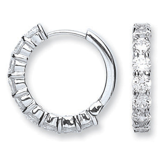 Silver Cubic Zirconia Huggies - Luxury Watch - Certified Authentic - Swiss Made - UK Stock – Luxury Watch by Imperial