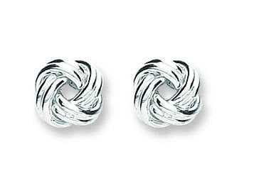 Silver Knot Stud Earrings - Fine Ring - Certified Authentic - Swiss Made - UK Stock – Luxury Jewellery by Imperial Tim