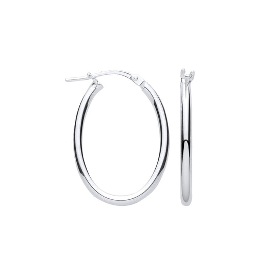 Silver Oval Tube Hoop Earrings - Fine Ring - Certified Authentic - Swiss Made - UK Stock – Luxury Jewellery by Imperia