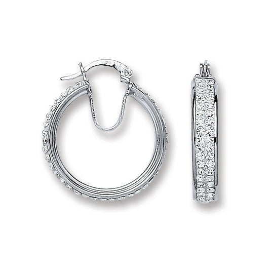 Silver Small Hoop Crystal Earrings - Fine Ring - Certified Authentic - Swiss Made - UK Stock – Luxury Jewellery by Imp