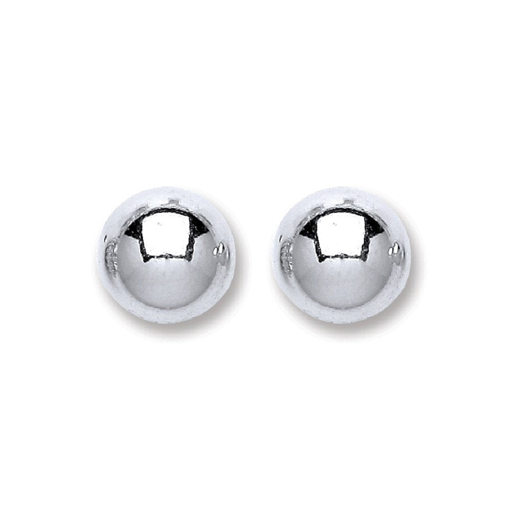 Silver Ball Stud 8mm Earrings - Fine Ring - Certified Authentic - Swiss Made - UK Stock – Luxury Jewellery by Imperial
