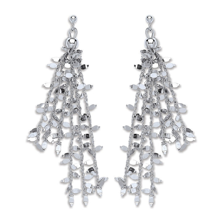 P/P Silver Tassel Drop Earrings