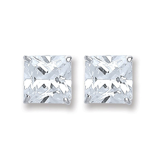Silver Princess Cut Cubic Zirconia 6mm Studs - Luxury Watch - Certified Authentic - Swiss Mad – Luxury Watch by Imperi