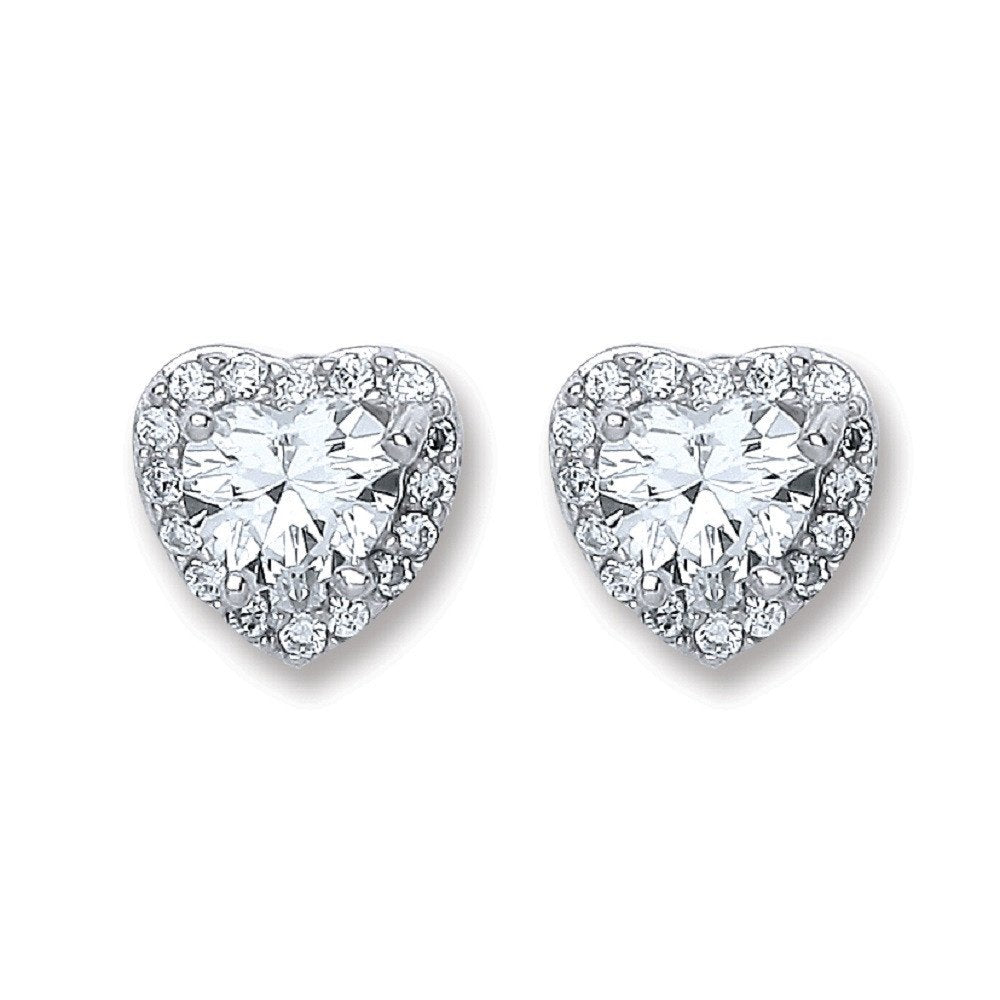 Silver Heart Stud Earrings - Fine Ring - Certified Authentic - Swiss Made - UK Stock – Luxury Jewellery by Imperial Ti