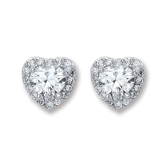 Silver Heart Stud Earrings - Fine Ring - Certified Authentic - Swiss Made - UK Stock – Luxury Jewellery by Imperial Ti