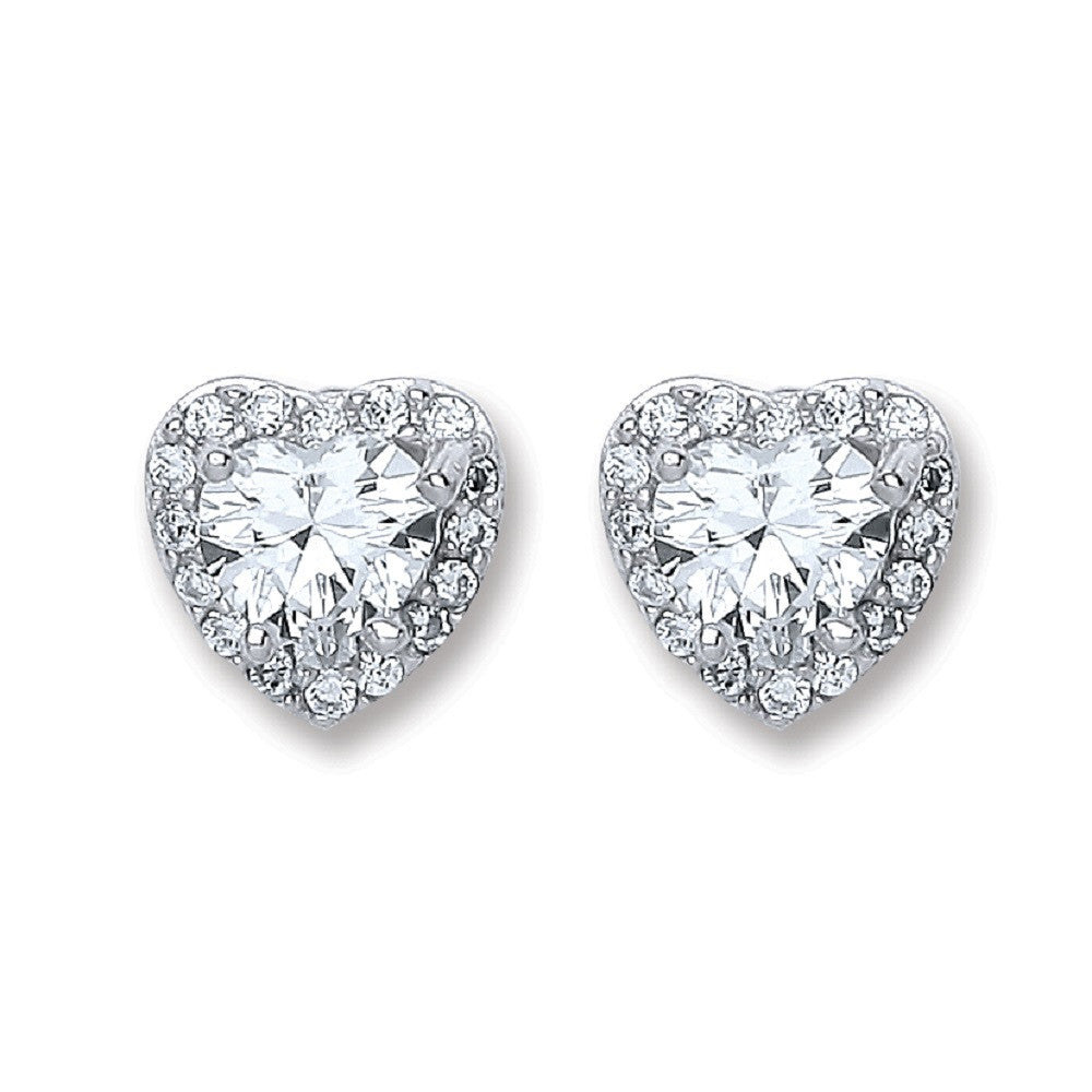 Silver Heart Stud Earrings – product view