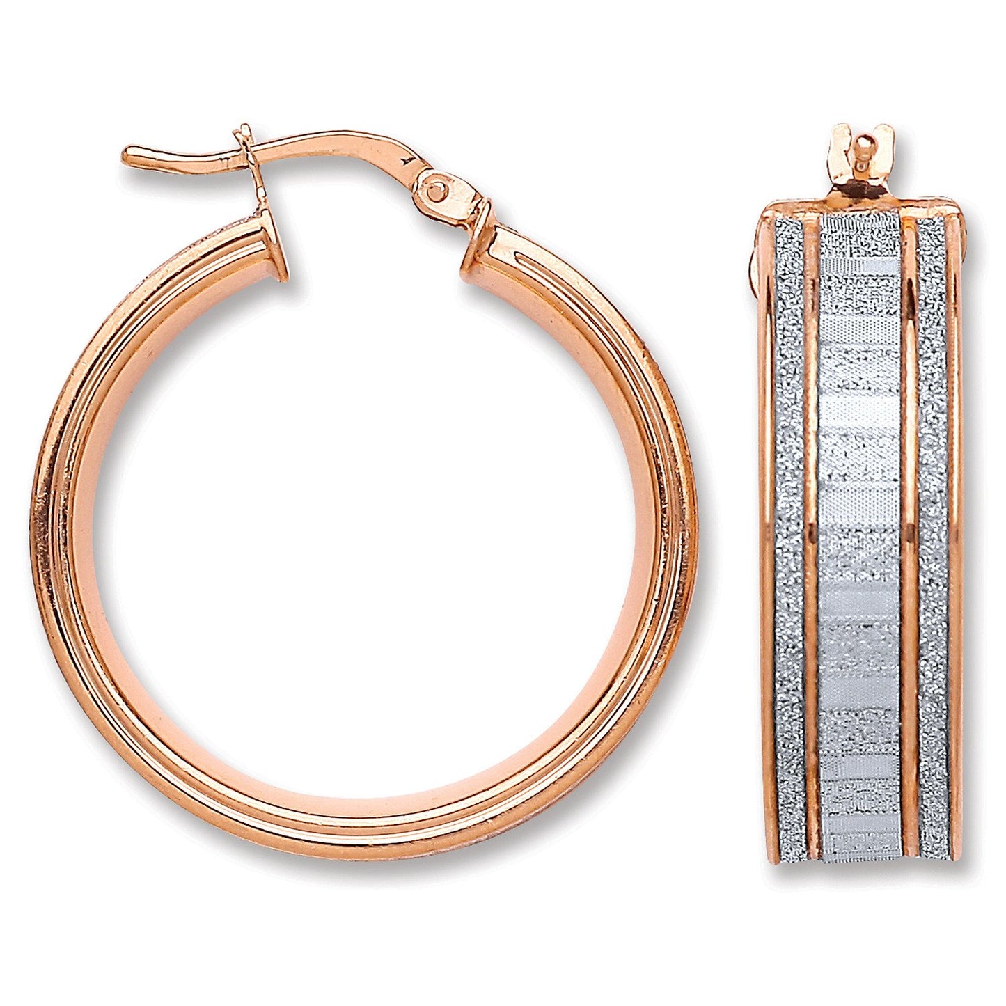 Silver Rose Moondust Stone Illusion Effect Hoop Earrings - Fine Ring - Certified Authentic – Luxury Jewellery by Imper