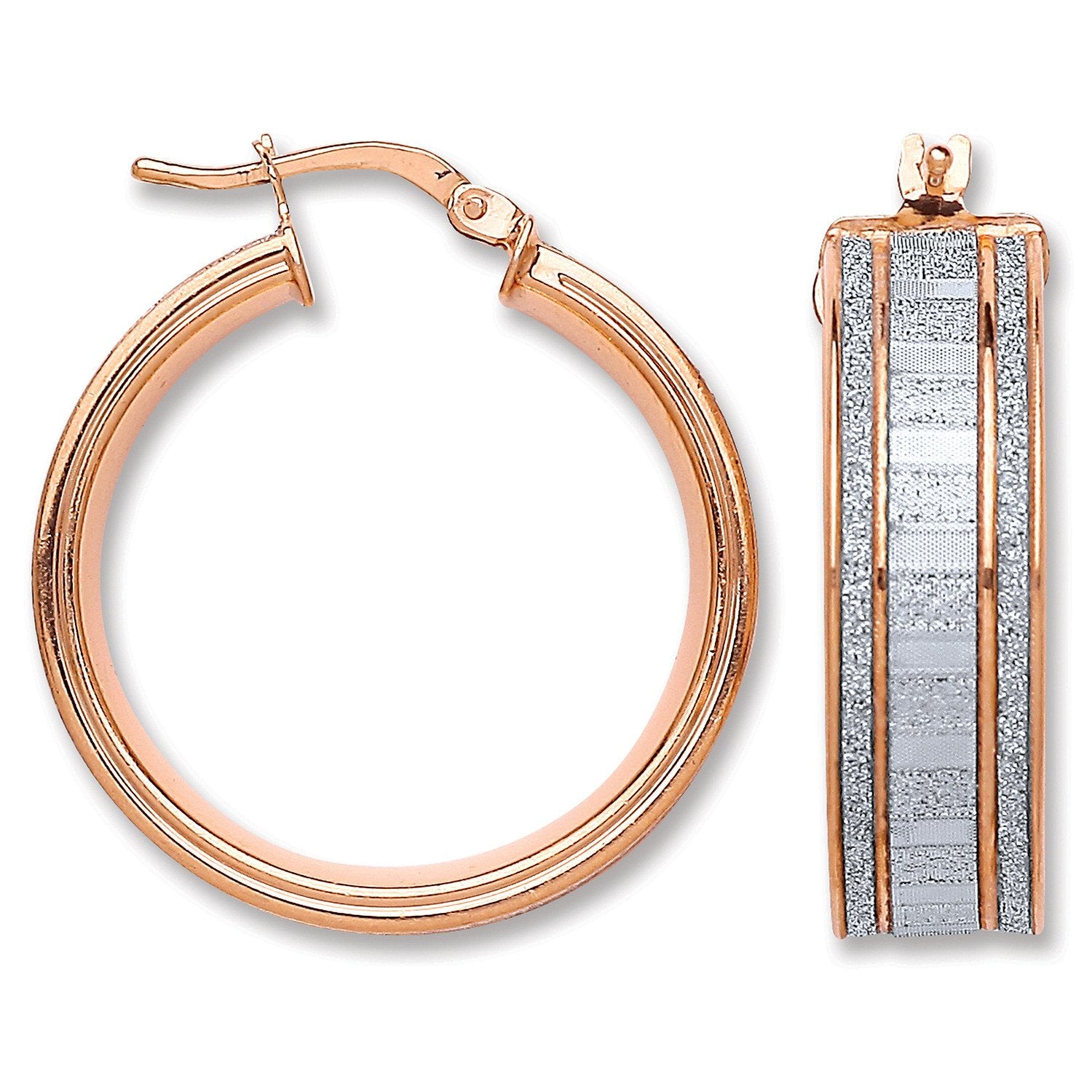 Silver Rose Moondust Stone Illusion Effect Hoop Earrings - Fine Ring - Certified Authentic – Luxury Jewellery by Imper